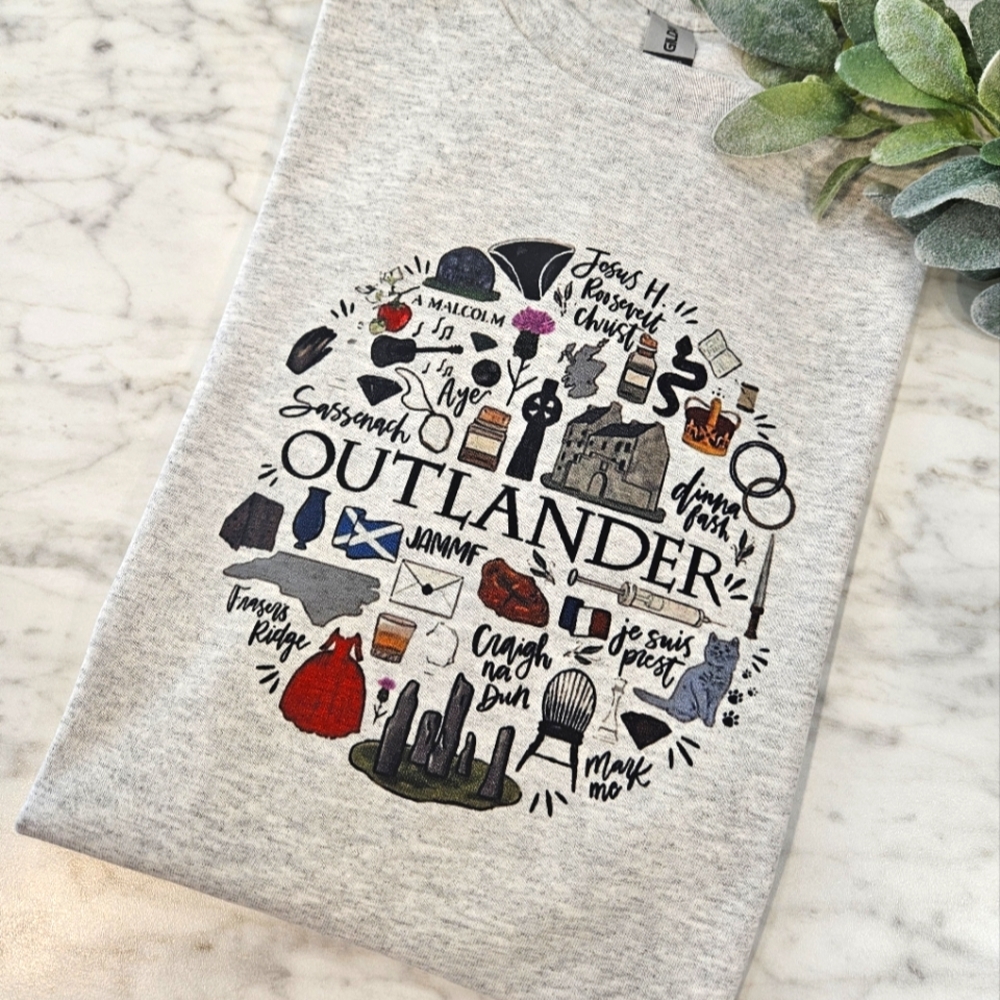 Outlander shirt jamie fraser claire cute popular book reader short sleeve tshirt